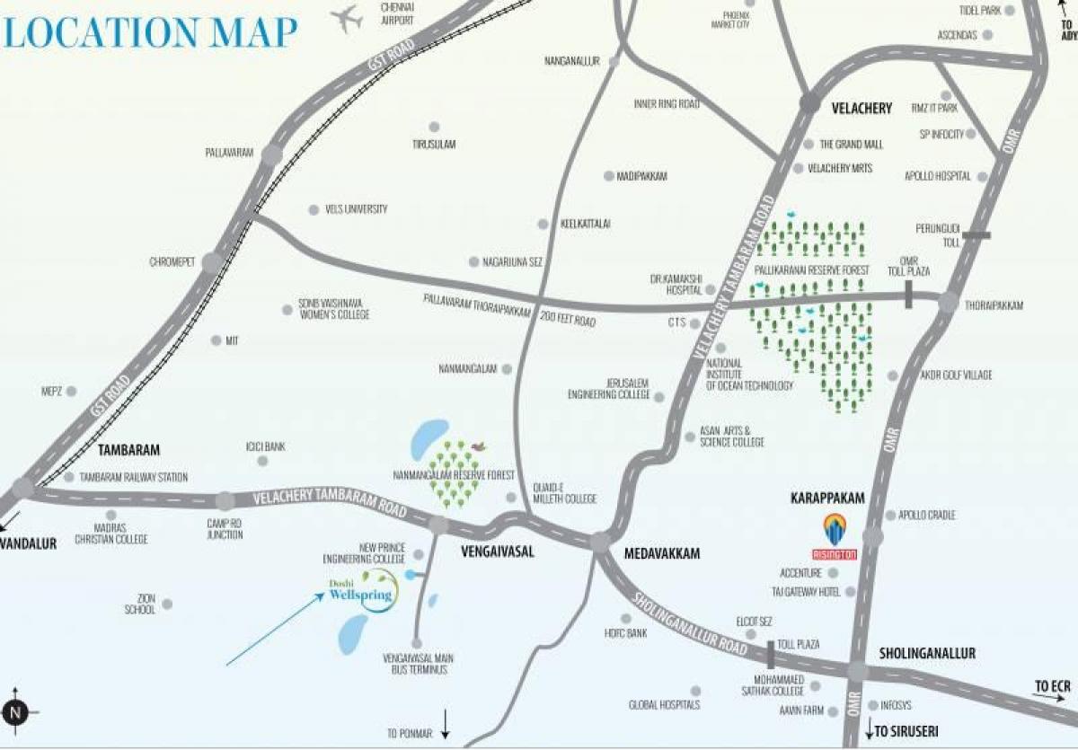 Medavakkam india. kgm แผนที่