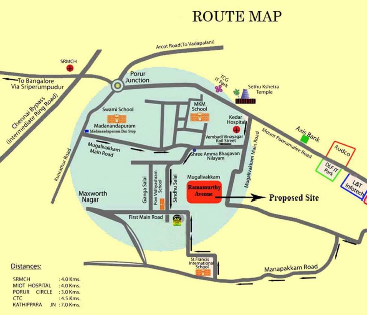 Porur india. kgm แผนที่