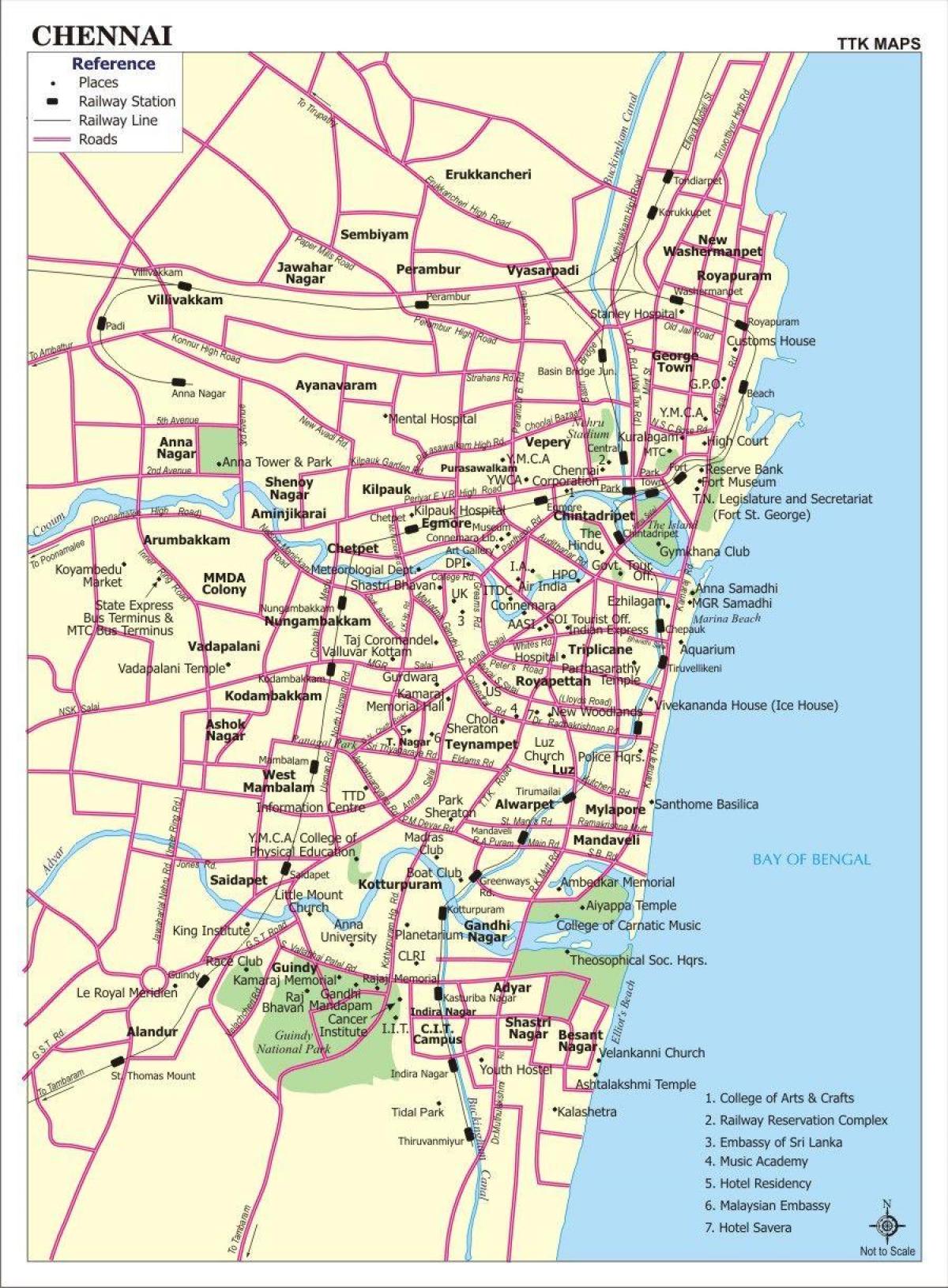 ถนนแผนที่ของเมือง india. kgm
