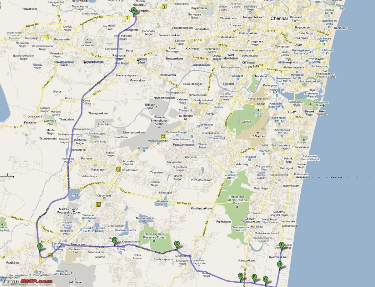 เส้นทางบนแผนที่ india. kgm