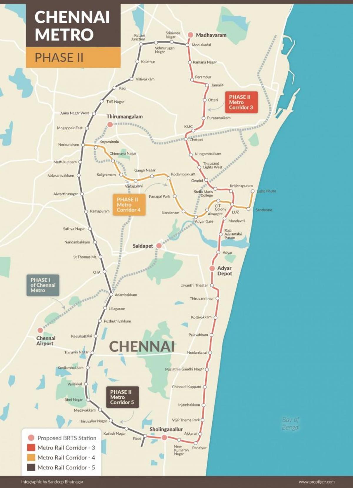 เมโทรล็อก india. kgm นแผนที่เส้นทางเฟ 2