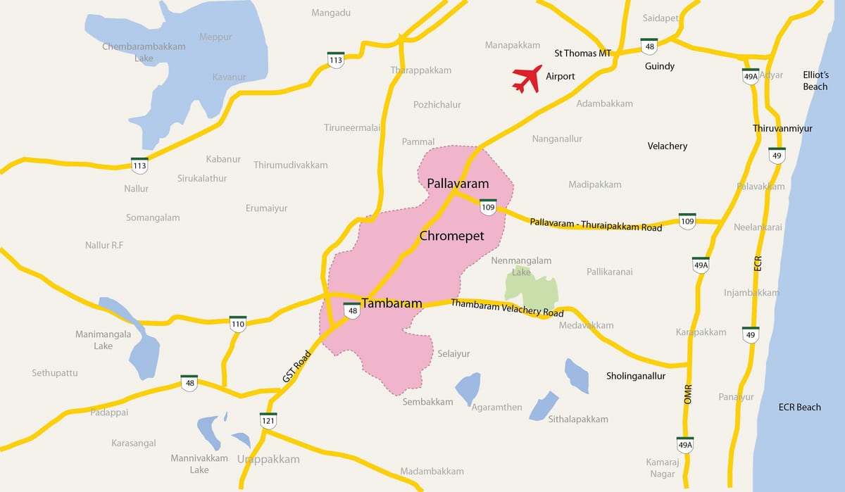 แผนที่ของ Tambaram india. kgm